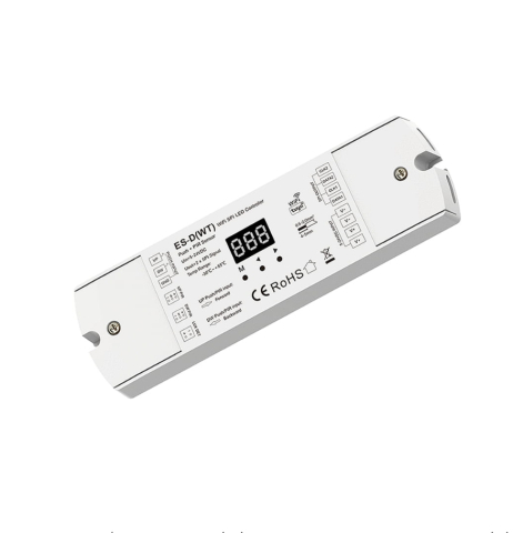Controlere și receptoare - Controler LED pentru bandă digitală pentru scări WiFi • 5-24V • 15A - ES-D(WT)