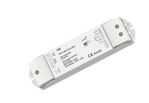 Controlere și receptoare - Controler LED RGB+CCT • 12-24V • 5×5A - V5