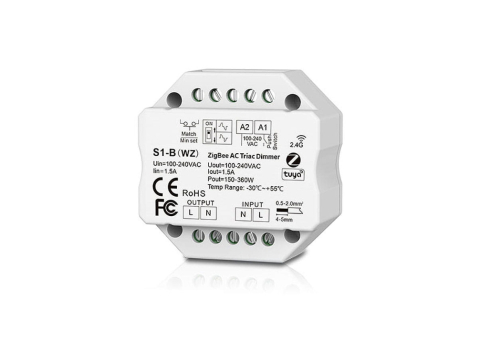 Controlere și receptoare - Controler LED ZigBee / Triac • 230V • 200W - S1-B(WZ)