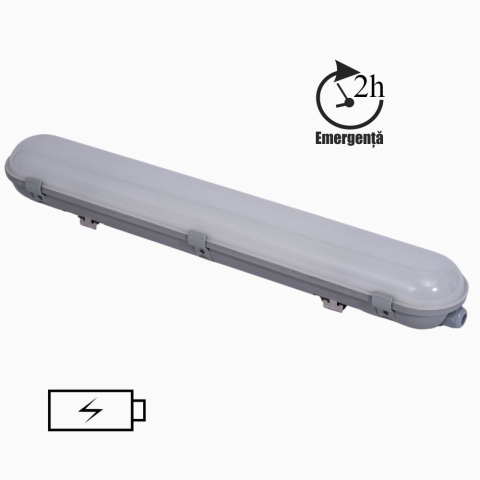 Corpuri liniare - Corp liniar LED 40W • 6500K • 270° • Ra80 • IP65 • 1200×94×72 mm - plastic, gri