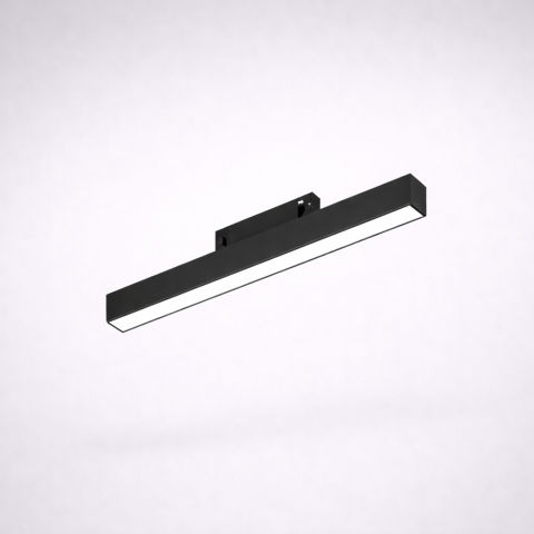 Iluminat pe șină magnetică - Corp liniar magnetic 24V • 18W • 3000K • 909lm • 120° • Ra90 • 600mm - negru