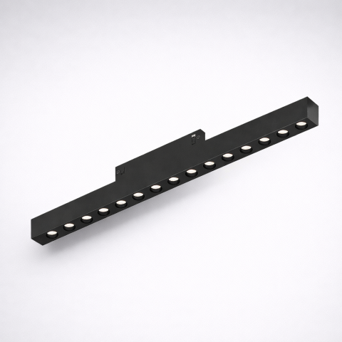 Iluminat pe șină magnetică - Corp liniar magnetic 24V • 18W • 4000K • 1046lm • 24° • Ra90 • 345mm - negru