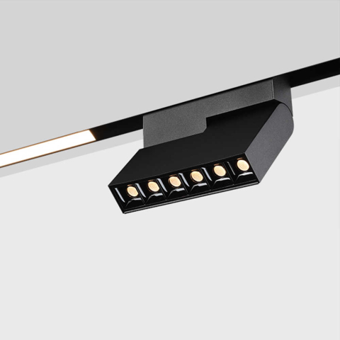 Iluminat pe șină magnetică - Corp liniar magnetic 48V • 12W • 3000K • 1000lm • 24° • Ra90 • 220mm - cip Osram, negru