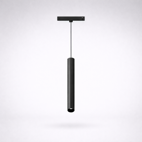 Iluminat pe șină magnetică - Corp suspendat magnetic 24V • 6W • 3000K • 374lm • 24° • Ra90 • Ø30mm - negru