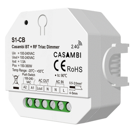 Dimmere - Dimmer LED Bluetooth / Triac • 100-240V • 1,5A