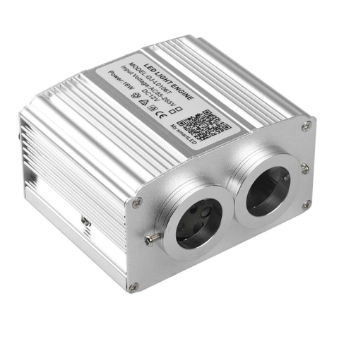 Fibră optică - Generator fibră optică RGBW • 16W • dublu • efect de pâlpâire • aplicație și telecomandă