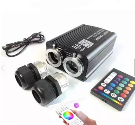 Fibră optică - Generator fibră optică RGBW • 26W • aplicație și telecomandă