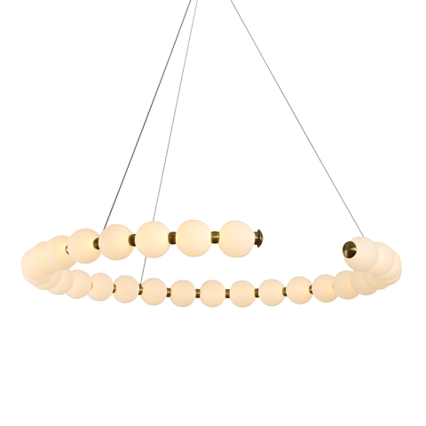 Lustre și pendule - Lustră LED 40W • 3000K • 3000lm - aluminiu, acril, auriu