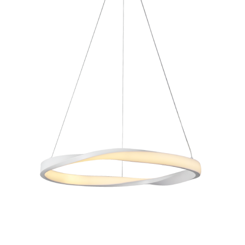 Lustre și pendule - Lustră LED 42W • CCT reglabil • 3300lm - metal, acril, alb