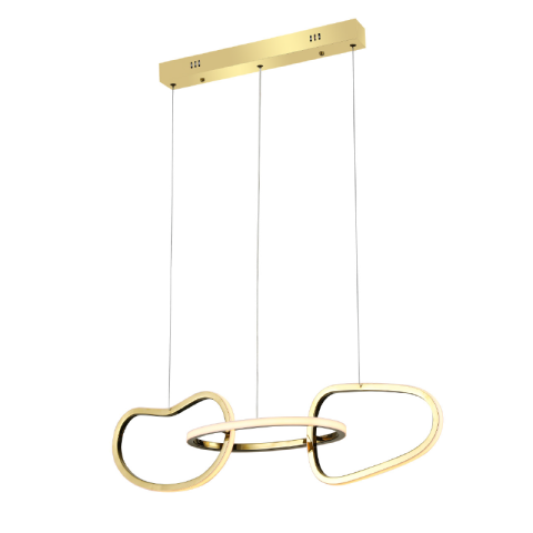 Lustre și pendule - Lustră LED 42W • CCT reglabil • 3300lm - oțel inoxidabil, acril, auriu