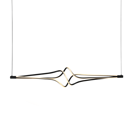 Lustre și pendule - Lustră LED 48W • CCT reglabil • 3800lm - aluminiu, acril, negru