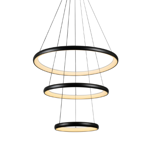 Lustre și pendule - Lustră LED 60W • CCT reglabil • 4800lm - metal, acril, negru
