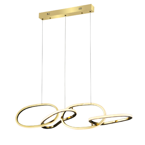Lustre și pendule - Lustră LED 60W • CCT reglabil • 4800lm - oțel inoxidabil, acril, auriu
