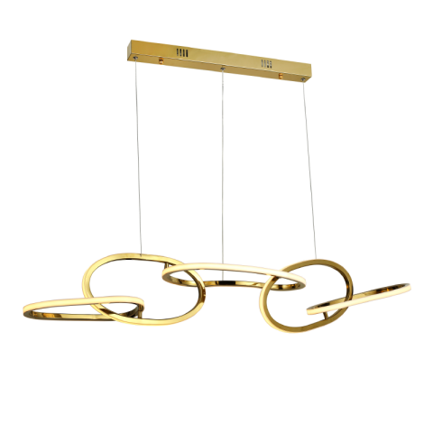 Lustre și pendule - Lustră LED 72W • CCT reglabil • 5700lm - oțel inoxidabil, metal, auriu