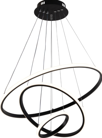 Corpuri de iluminat - Lustră LED 78W • CCT reglabil • 4480lm • Ø20/40/60 cm - negru