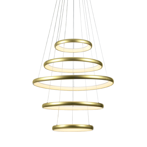 Lustre și pendule - Lustră LED 80W • CCT reglabil • 6400lm - metal, acril, auriu