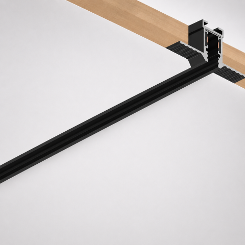 Șine slim 24V - Mini șină magnetică încastrată 24V slim • 2m - negru