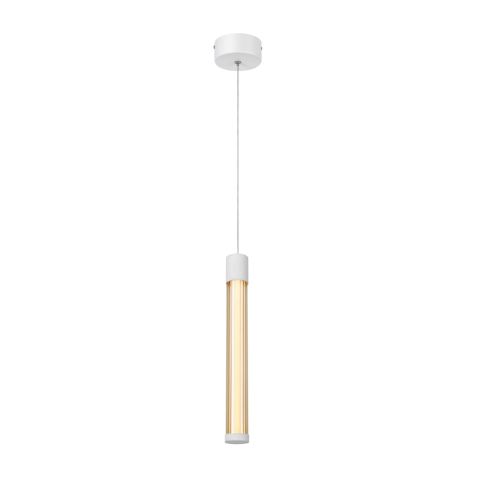 Lustre și pendule - Pendul LED Candelera 7W • CCT reglabil • 490lm • 8,5 cm × H150 cm - aluminiu, alb