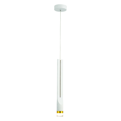 Lustre și pendule - Pendul LED Estrela 5W • 3000K • 300lm • Ø6 cm × H228 cm - metal, alb