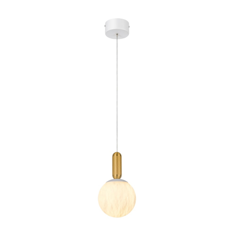 Lustre și pendule - Pendul LED Marbella 11W • CCT reglabil • 715lm • 14 cm × H150 cm - aluminiu, alb