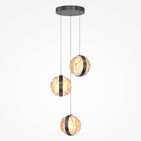 Lustre și pendule - Pendul LED Misterio 15W • 2700K • 2000lm • Ø38 cm × H320 cm - metal, sticlă, negru