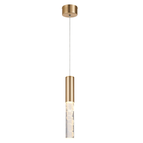 Lustre și pendule - Pendul LED Oasis 7W • CCT reglabil • 350lm • 5 cm × H150 cm - aluminiu, alamă, auriu