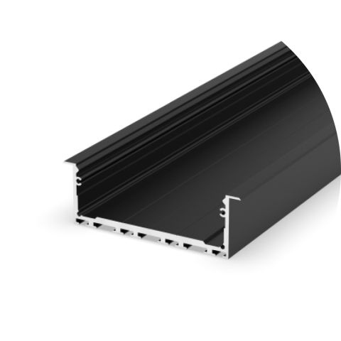 Profile aluminiu pentru bandă LED - Profil aluminiu LED P27-1 negru