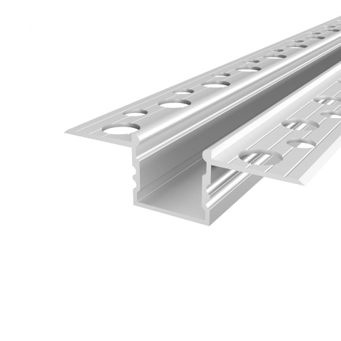 Profil pentru rigips - Profil aluminiu LED încastrat GK18-3 argintiu anodizat