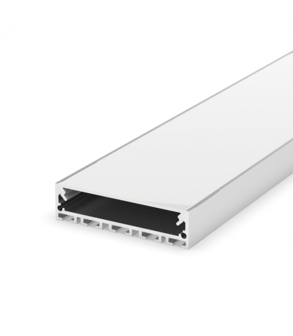Profile aluminiu pentru bandă LED - Profil aluminiu LED aplicat P20-1 argintiu anodizat