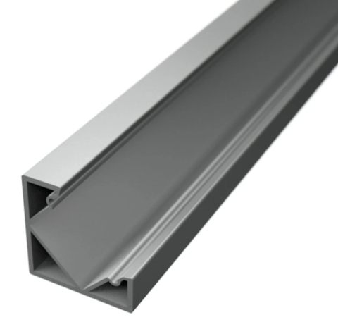 Profil de colț - Profil aluminiu LED de colț P201 argintiu anodizat