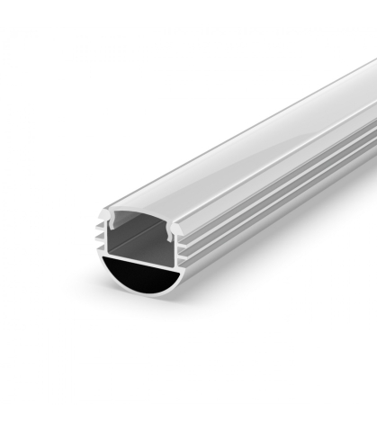 Profile aluminiu pentru bandă LED - Profil aluminiu LED aplicat P8-1 argintiu anodizat