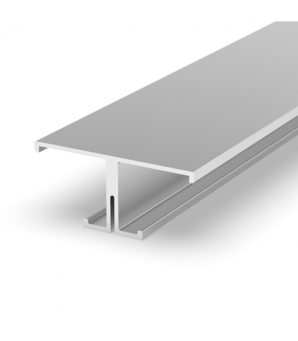 Profile aluminiu pentru bandă LED - Profil aluminiu LED aplicat P9-1 argintiu anodizat
