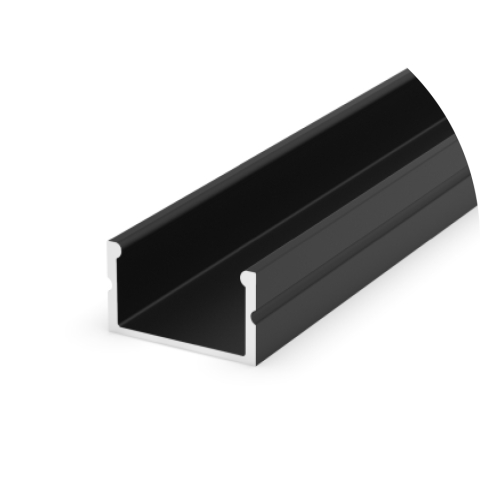 Profile aluminiu pentru bandă LED - Profil aluminiu LED aplicat P13-2 negru