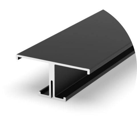 Profile aluminiu pentru bandă LED - Profil aluminiu LED aplicat P9-1 negru