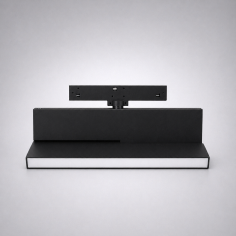 Iluminat pe șină magnetică - Proiector liniar pliabil magnetic 24V • 12W • 4000K • 485lm • 120° • Ra90 • 232mm - negru