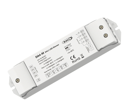 Controlere și receptoare - Receptor LED CCT (alb reglabil) • DALI • 12-24V • 4×5A - DA4-M