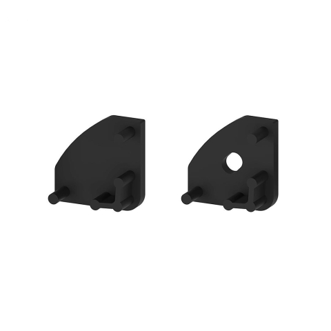 Accesorii pentru profile - Set capace capat plastic negru P3-1 [C1,C4] - accesoriu profil LED