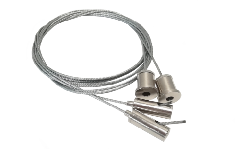 Accesorii pentru profile - Set de 2 cabluri de suspendare cu lungime reglabilă, pentru profile P20-1, P22 și P23 - accesoriu profil LED