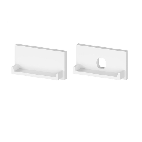 Profile aluminiu pentru bandă LED - Set de capace de capat din plastic alb P13-2, P14-3, GK14-3 [C15] - accesoriu profil LED
