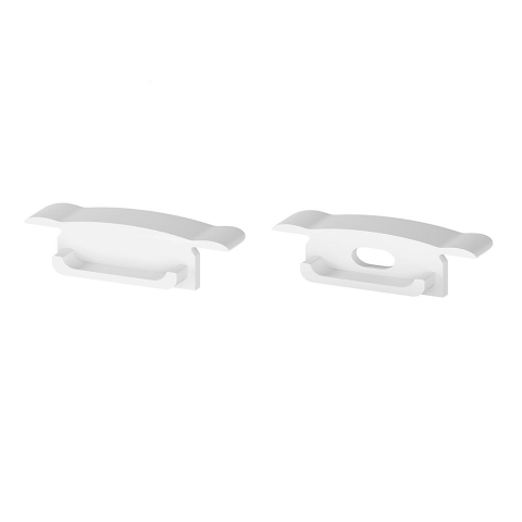Profile aluminiu pentru bandă LED - Set de capace de capat din plastic alb P14-1 [C2] - accesoriu profil LED