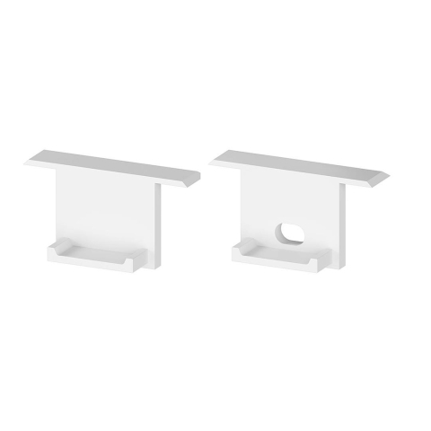 Profile aluminiu pentru bandă LED - Set de capace de capat din plastic alb P18-2 [C13] - accesoriu profil LED