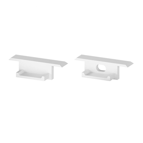 Accesorii pentru profile - Set de capace de capat din plastic alb P6-2 [C13] - accesoriu profil LED