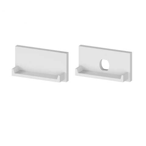 Profile aluminiu pentru bandă LED - Set de capace de capat din plastic gri P13-2, P14-3, GK14-3 [C15] - accesoriu profil LED