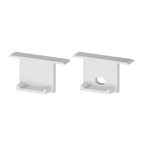Profile aluminiu pentru bandă LED - Set de capace de capat din plastic gri P18-2 [C13] - accesoriu profil LED