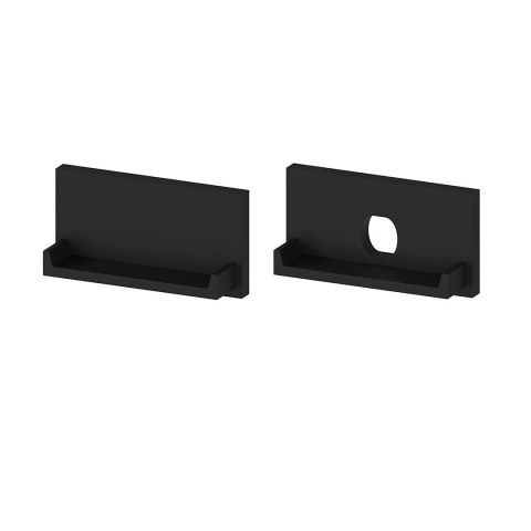 Profile aluminiu pentru bandă LED - Set de capace de capat din plastic negru P13-2, P14-3, GK14-3 [C15] - accesoriu profil LED