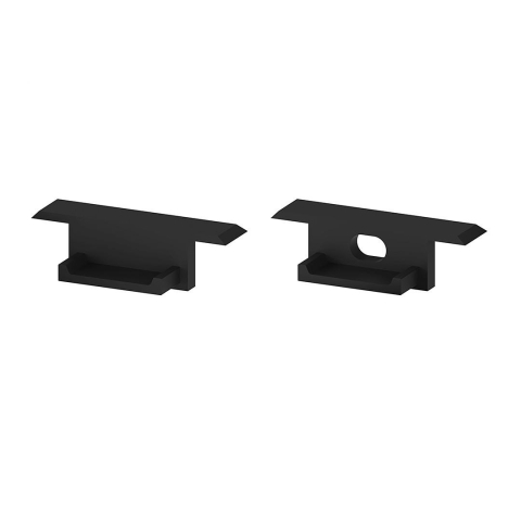 Accesorii pentru profile - Set de capace de capat din plastic negru P6-2 [C13] - accesoriu profil LED