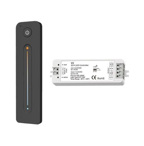 Dimmere - Set dimmer LED CCT (alb reglabil) • 1 zonă, cu telecomandă și receptor