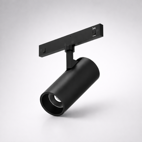 Iluminat pe șină magnetică - Spot magnetic 24V • 12W • 3000K • 645lm • 24° • Ra90 • Ø43mm - negru