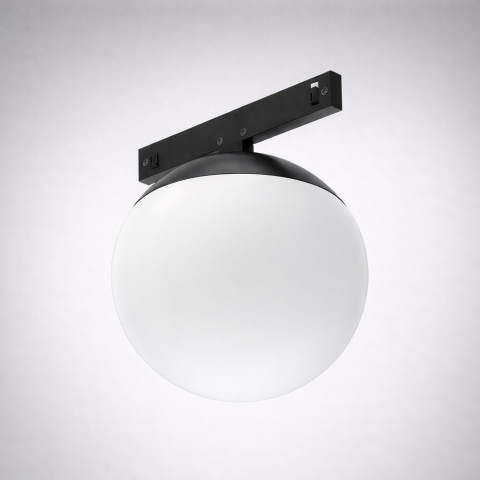 Iluminat pe șină magnetică - Spot magnetic 24V • 6W • 3000K • 429lm • 180° • Ra90 • Ø95mm - negru