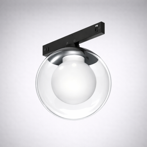 Iluminat pe șină magnetică - Spot magnetic 24V • 6W • 3000K • 478lm • 150° • Ra90 • Ø80mm - negru